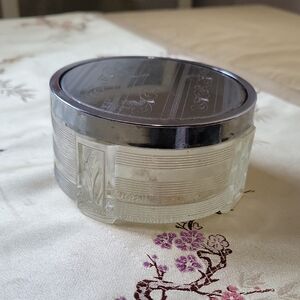 Dominion Antique  Silver and Clear Glass Decorative Footed Trinket Box